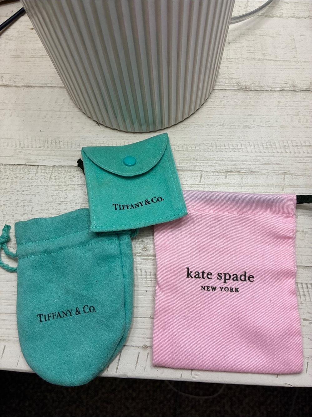 Tiffany & Co. Small Jewelry Pouch Set in Tiffany Blue and Pink